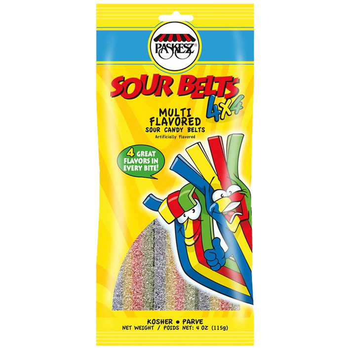 Paskesz Sour Belts - 4x4 Multi Flavored