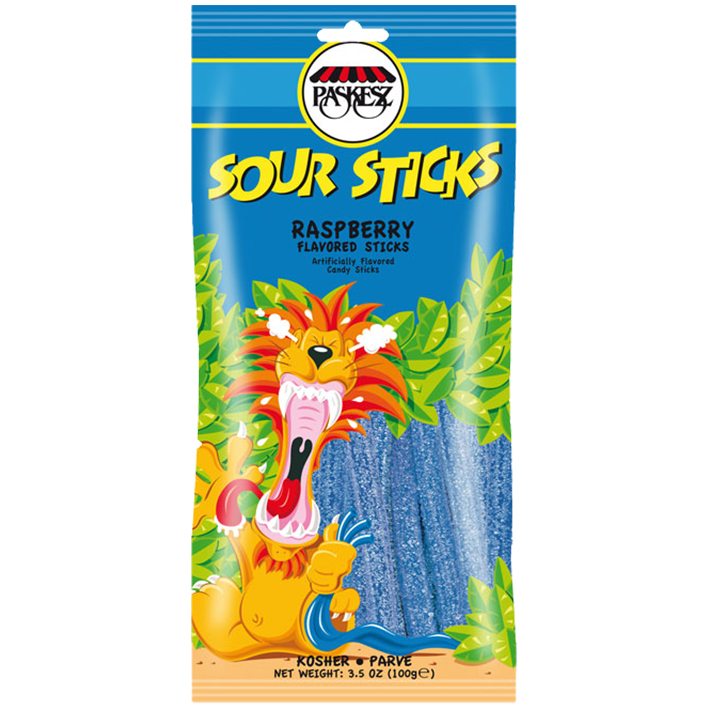 Paskesz Sour Sticks - Raspberry
