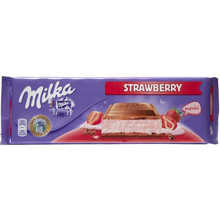 Milka Erdbeer (Strawberry) - 300g Bar